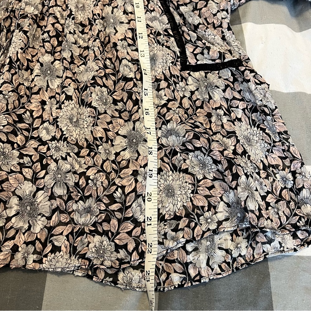 Rebecca Taylor Lindsay Boho Silk Floral Sheer Peasant Blouse Size 2 - Picture 15 of 16